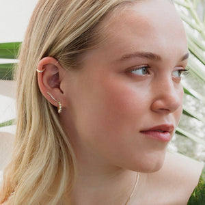 Liloo - Long wavy diamonds earrings