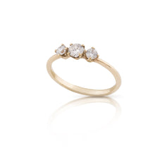 Load image into Gallery viewer, mali - three centered diamonds ring