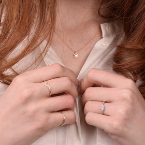 rose necklace - 14k & diamonds