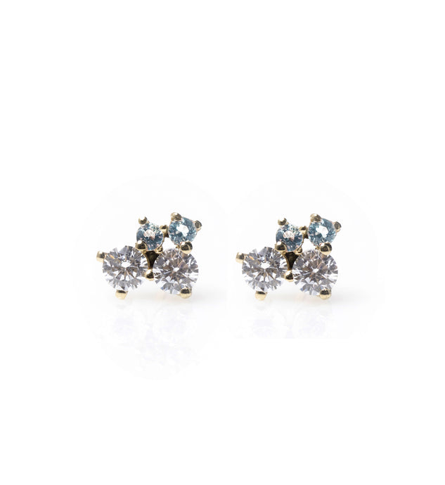 Sue - 14k, diamond & aquamarine earrings