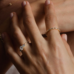 colette - diamond & aquamarine ring