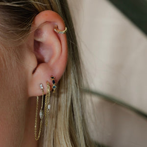 Reina - baguette & rhombus earrings
