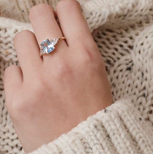 érte aquamarine & diamonds ring