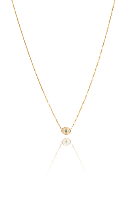 Good Eye - emerald & diamonds necklace