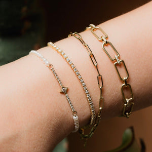 Pearla - 14k & diamonds bracelet