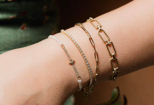 14k cable chain & diamond bracelet