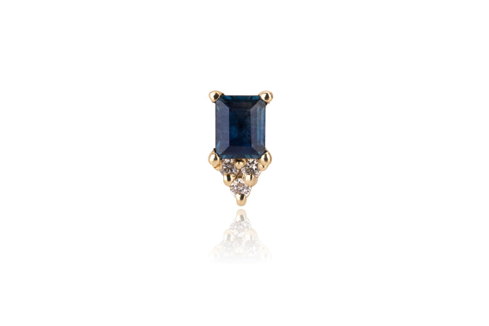 Rel- sapphire and diamonds earring