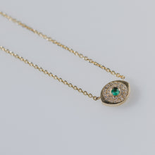 Load image into Gallery viewer, Good Eye - emerald &amp; diamonds necklace