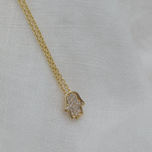 Load image into Gallery viewer, Hamsa diamond necklace