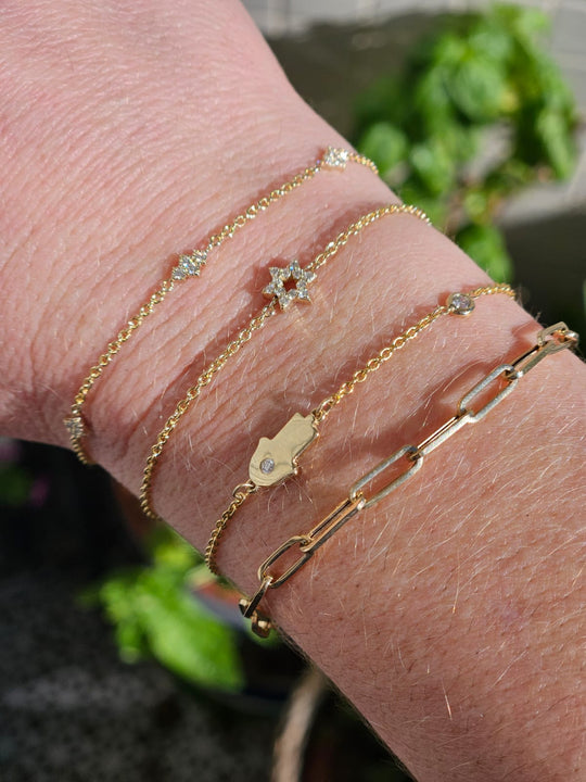 Hamsa - 14k diamond bracelet