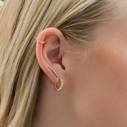 Bruno - baguette hoop earring