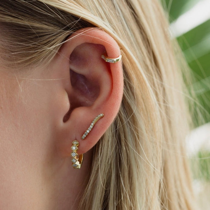 Liloo - Long wavy diamonds earrings