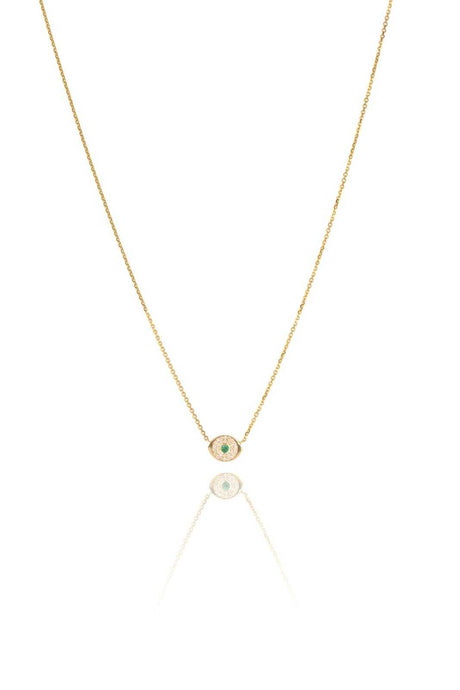 Good Eye - emerald & diamonds necklace