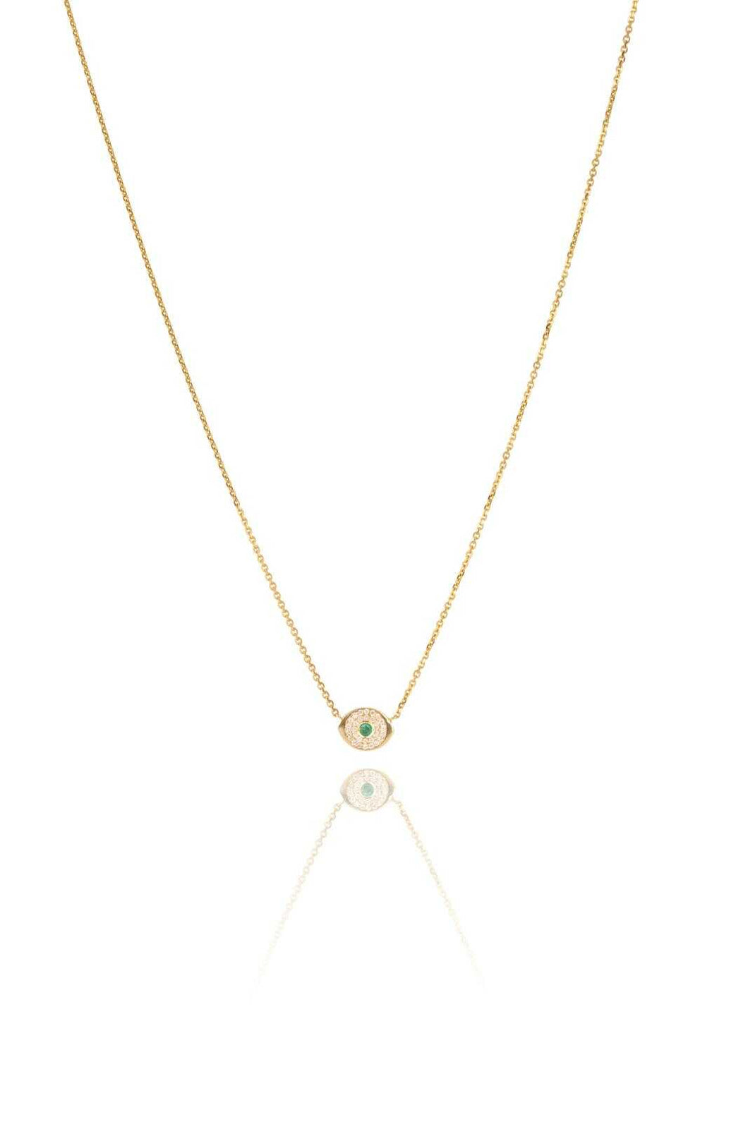 Good Eye - emerald & diamonds necklace