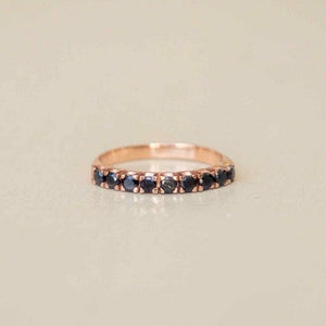 Shosh - 9 black diamonds ring