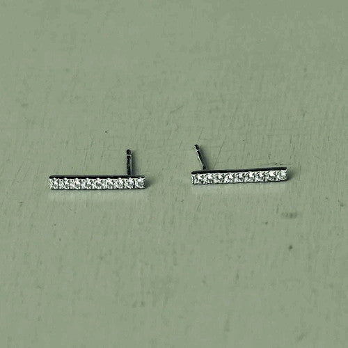 Fine Line - long diamond earrings