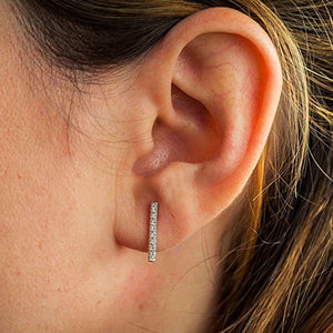 Fine Line - long diamond earrings