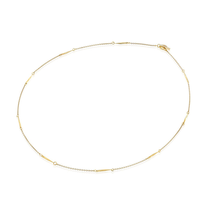 circle line bar necklace - 14k & diamonds