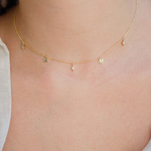 personalised gold initials necklace