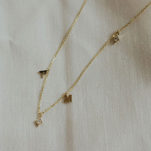 personalised gold initials necklace