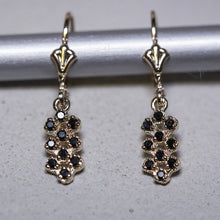 Load image into Gallery viewer, Kim - black diamonds dangle bee hive earring