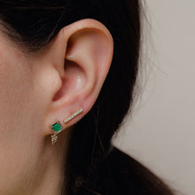 Load image into Gallery viewer, Aura - square emerald earring