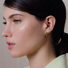 Load image into Gallery viewer, Aura - square emerald earring