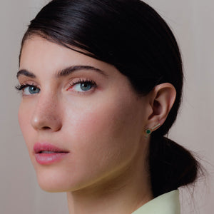 Aura - square emerald earring