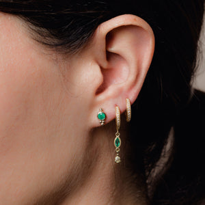 Selene - emerald & diamonds dangle earrings