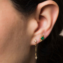Load image into Gallery viewer, Delia -  14k &amp; emerald earrings