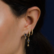 Load image into Gallery viewer, Aura - square sapphire earring