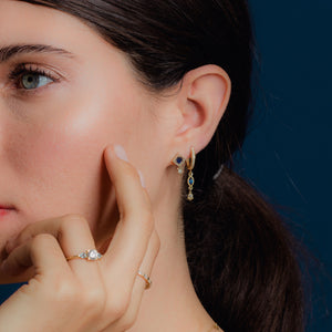 Selene - sapphires & diamonds dangle earring