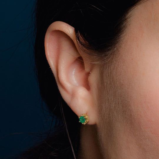 Rose - 14k & emerald earrings