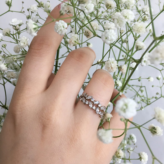 lyn - art deco leaves ring