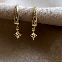 Load image into Gallery viewer, Layla - 14k &amp; diamonds dangle earrings
