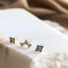 Load image into Gallery viewer, Bonnie - 14k &amp; diamond stud earrings