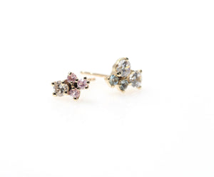 Lou - 14k, diamond & sapphire earrings
