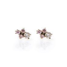 Load image into Gallery viewer, Lou - 14k, diamond &amp; sapphire earrings