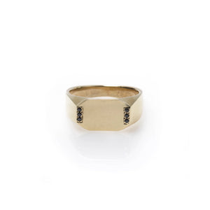louise - 14k gold & black diamond ring