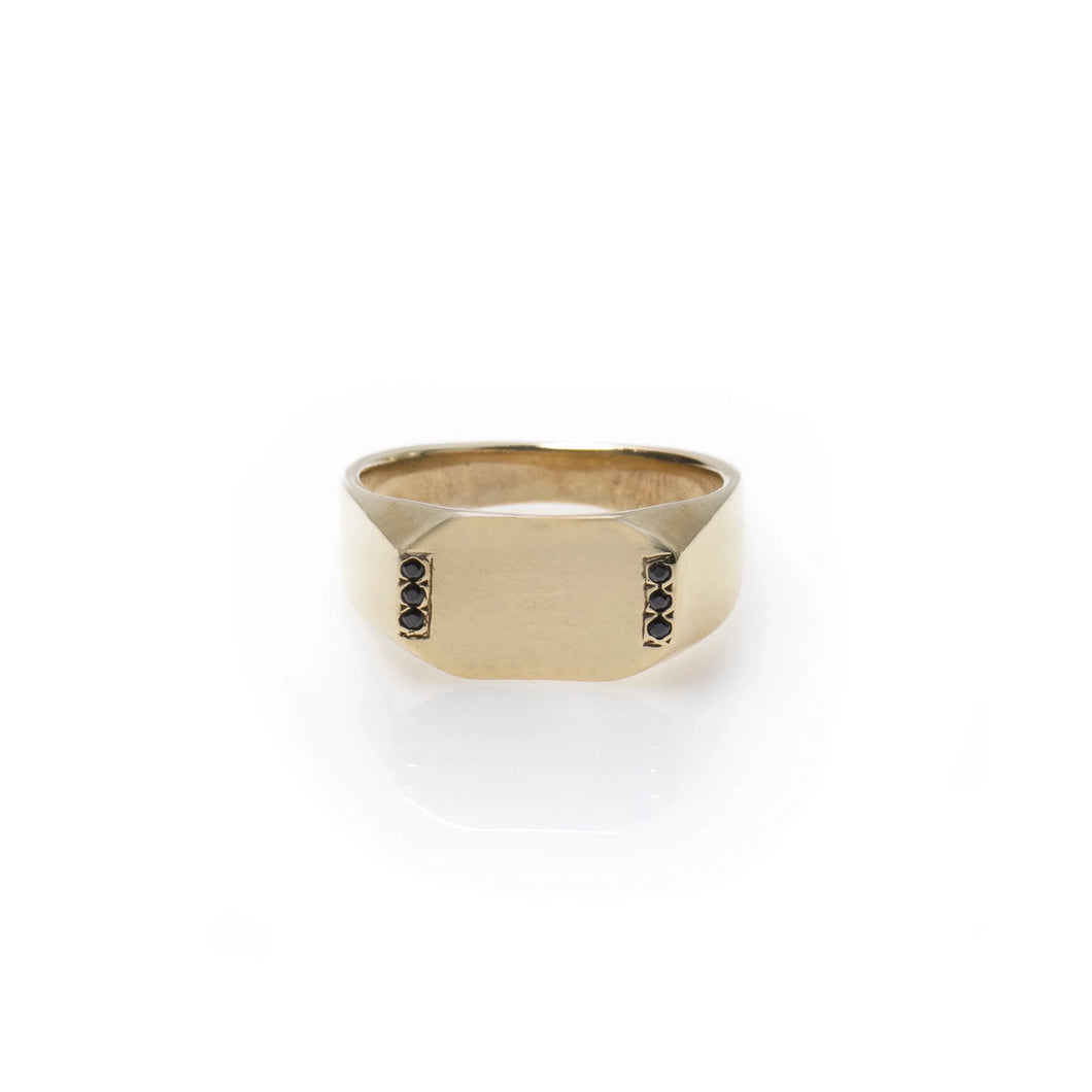 louise - 14k gold & black diamond ring