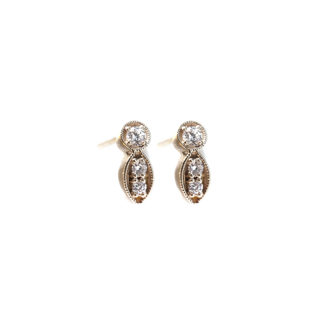 Mila - 14k gold & diamond earrings