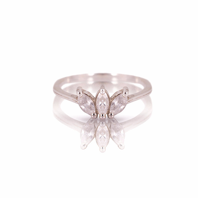 lotus - three leaves diamond ring