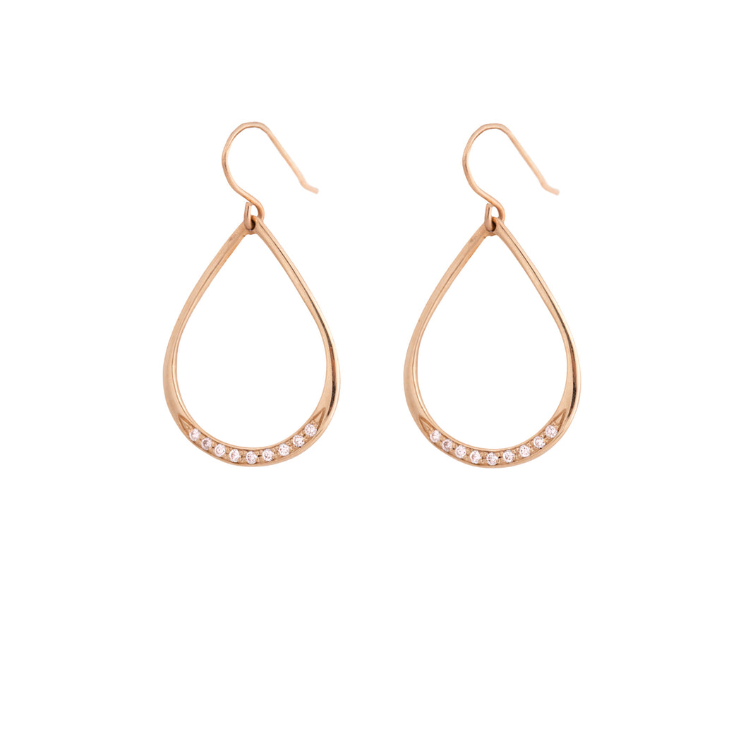 Drew - gold dangle earring - 14k & diamonds