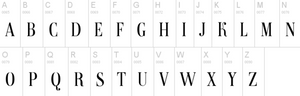 our available letter fonts