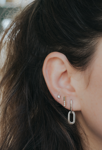 Fine-Line asymmetric diamond earrings
