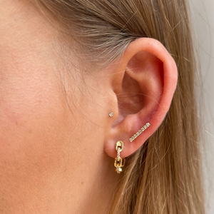 Chain link small hoop earrings