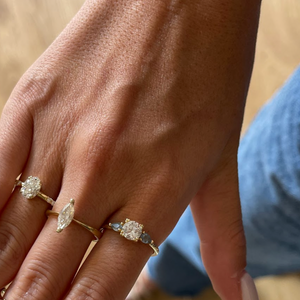 colette - diamond & aquamarine ring