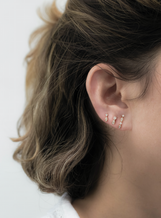 Vega - 14k gold & diamond earrings