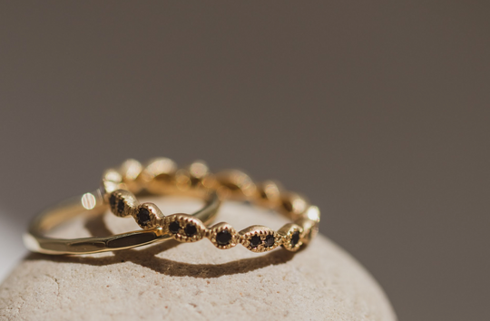 ayala - art deco black diamond ring