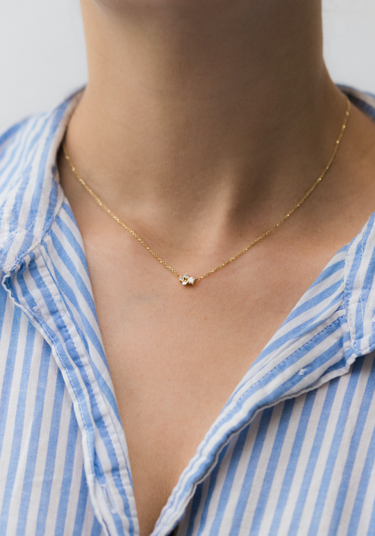 quatro necklace - 14k & diamonds